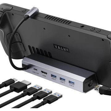 JSAUX Docking Station for Steam Deck, 6-in-1 Steam Deck Dock with HDMI 2.0 4K @ 60Hz (HB0603)