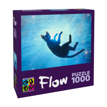 Brain Games Puzle 1000 Flow - melnais kaķis puzle