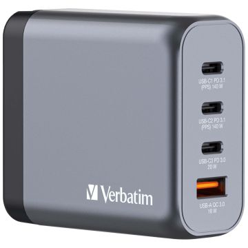 Verbatim GaN Charger 140 W with 4 Ports