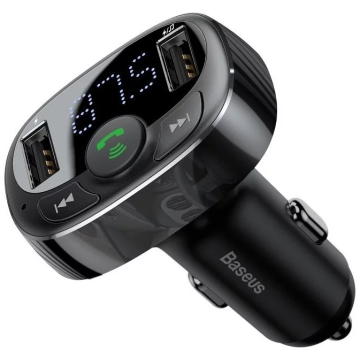 Baseus Transmiter FM 2X USB Black (6953156288287)