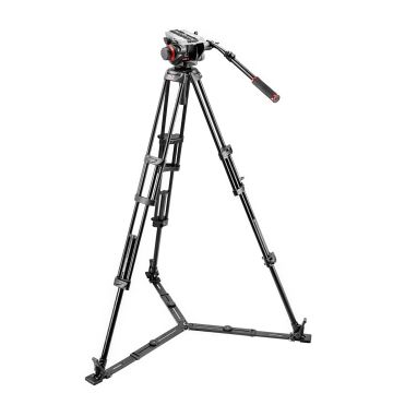 Manfrotto 504 Fluid Video Head & 546GB Aluminium Twin Leg Tripod (504HD,546GBK)