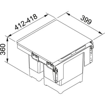 Franke Atkritumu Šķirošanas Tvertnes Garbo 45 1x12l 1x18l (121.0200.692)