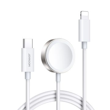 Joyroom USB Type C 20W PD cable with inductive charger for Apple Watch 1.5m white (S-IW005)