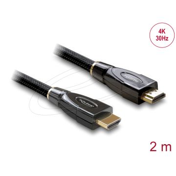 Delock Cable HDMI A Plug to HDMI A Plug straight straight 2 m Premium (82737)