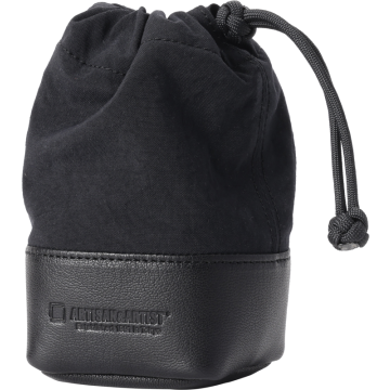 Artisan & Artist ACAM-LP140 Fabric and Leather Lens Pouch (M) Black