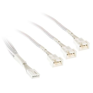 Kolink 1-3 PWM Fan Splitter Cable - 35cm, braided, White (PGW-AC-KOL-160)
