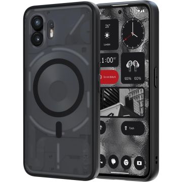 AOMYKE For Nothing Phone (2) Magnetic Mobile Phone Case Compatible with MagSafe + TPU Bumper, Black