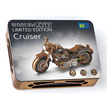 Wooden City 3D Wooden Motorbike Puzzle - Cruiser V-Twin Limited Edition (EN)
