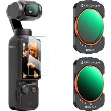 K&F Concept Nano-X Series VND Filter Kit with Green Coating for DJI Osmo Pocket 3 (VND2-32 & VND32-512) (SKU.2105)