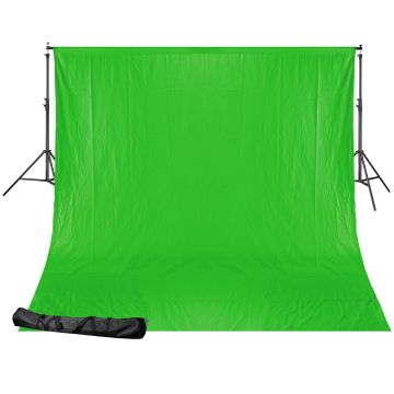 Bresser BR-D24 Background System 240 x 300 cm incl. Photo Background in Chromakey Green for Simplified Image Release