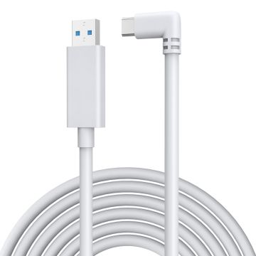 Kiwi Design QC-5 USB-C 16FT(5M) Link Cable for Meta Quest 1 & 2 (USB 3.2) (White) (KW-QC-5M-GY-US)