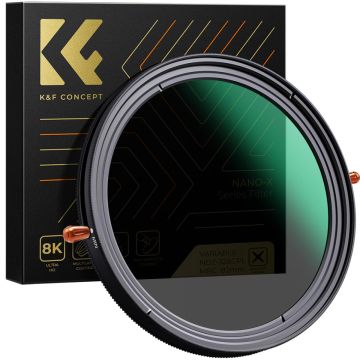 K&F Concept 55mm ND2-32 Variable ND & CPL Filter (1-5 Stop) 2 in 1 for Camera Lens Nano-X, Waterproof, Anti Scratch (KF01.1321)