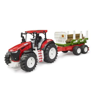 Bruder ROADMAX Tractor with forestry trailer and 3 trunks (03453)