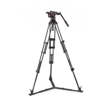Manfrotto Nitrotech N12 Video Head w/CF Twin Leg Tripod GS 100/75mm (MVKN12TWINGC)