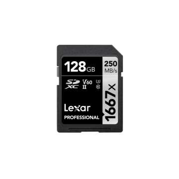 Lexar Professional 1667x SDXC 128GB Class 10, UHS-II (U3), V60, R250/W120 (LSD128CB1667)