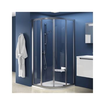 Ravak Shower Corner SKCP4-90 Satin + Glass Grape (3117OU02ZG)