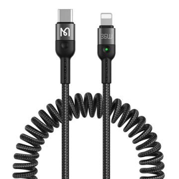 Mcdodo CA-1960 USB-C to Lightning spring cable 36W 1.8m Black