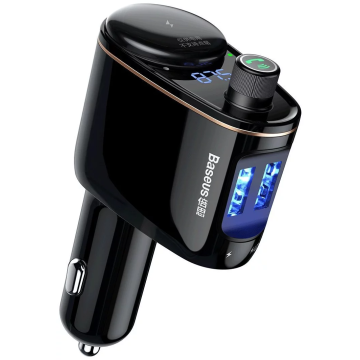 Baseus 2x FM Transmitter for Cars - USB, Bluetooth - Black