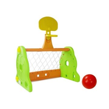 Bērnu Futbola Vārti Ar Basketbola Grozu Zaļi ( LN7917)