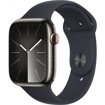 Apple Watch Series 9 GPS + Cellular 45mm Graphite Stainless Steel Case with Midnight Sport Band (S/ M) MRMV3