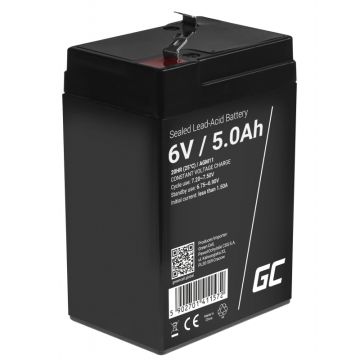 Green Cell AGM VRLA 6V 5Ah maintenance-free battery for the alarm system, cash register, toys (AGM11)