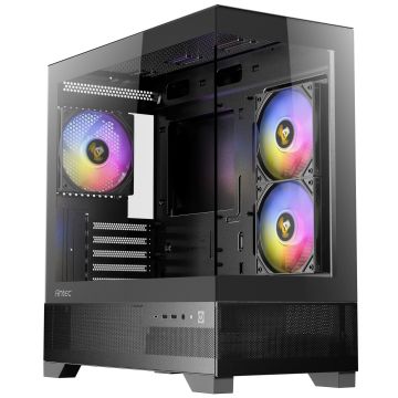Antec CX500M Case, Mini-Tower, Micro-ATX, RGB, Tempered Glass - Black (0-761345-10099-1)