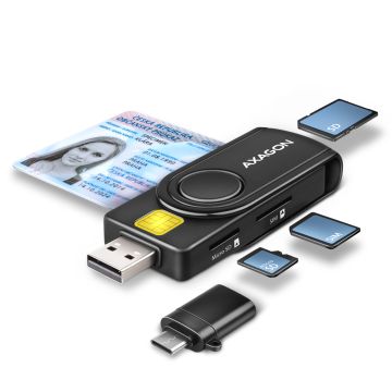 Axagon CRE-SMP2A Smart Reader + SD/microSD/SIM