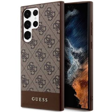 Guess 4G Stripe Collection Case for Samsung Galaxy S24 Ultra - Brown (3666339241179)