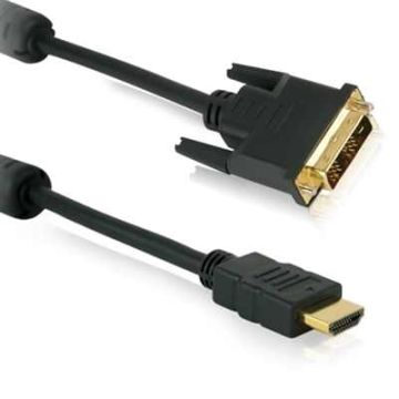 PureLink connection cable HDMI plug DVI-D 18+1 FULL HD with ferrite 1.0m black (314851)