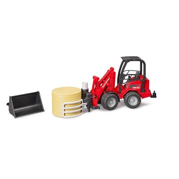 Bruder Schäffer Hoflader 2630 Grip Pliers and Round Bale (02192)