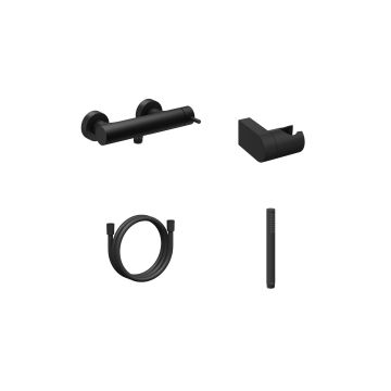 Ravak ES 032.20BLM.+S Wall-mounted Shower Tap With Shower Set Black Matt (X07S130)