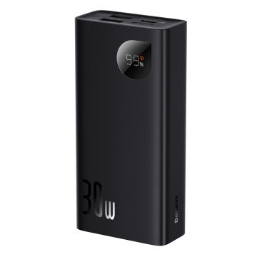 Baseus Adaman2 powerbank with digital display 10000mAh 30W 2 x USB / 1x USB Type C Overseas Edition PD QC SCP black (PPAD040101)