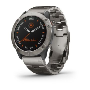 Garmin fenix 6X Pro Solar Edition - titanium with vented titanium bracelet (010-02157-24)