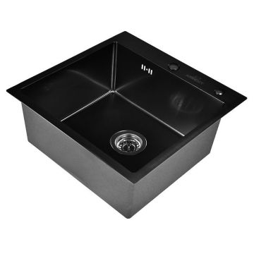 WISENT Virtuves Izlietnes Komplekts no Nerūsējošā Tērauda ar PVD Pārklājumu un Dozatoru 50x50cm (WGS35050B)