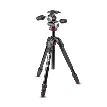 Manfrotto 190go! MS Aluminum Tripod Kit 4-Section with XPRO 3-way Head (MK190GOA4-3WX)