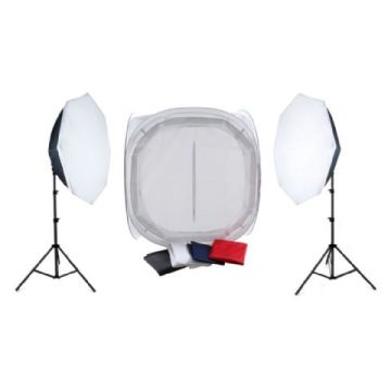 Falcon Eyes Product Photo Set With 120x120x120 Photo Tent and Lighting 2200W