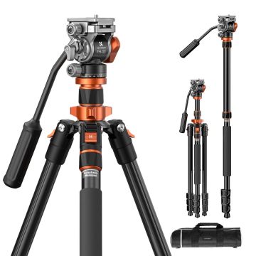 K&F Concept K234A7 Video Tripod with FH-03 Head