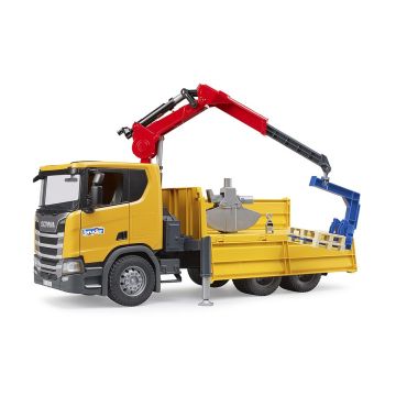 Bruder Scania Super 560R Construction truck with crane and 2 pallets (03551)