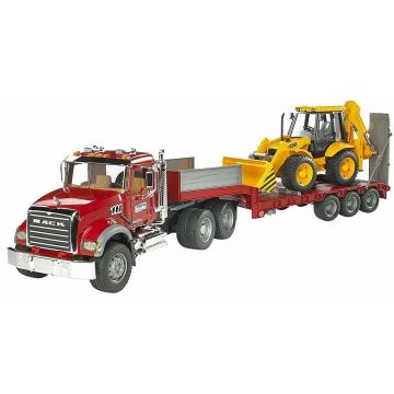 Bruder MACK Granite Truck with Low Loader and JCB 4CX (02813)