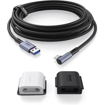 KIWI Design Link Cable 5m with Cable Clip, Compatible with Quest 3/2/1/Pro/Pico 4/PSVR2 (QL105)