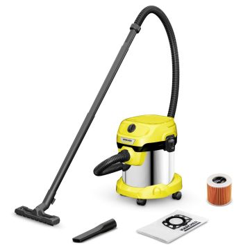 Karcher Drum Vacuum 220 AW 1000W 15L Dry Wet Black Yellow (1.628-054.0)