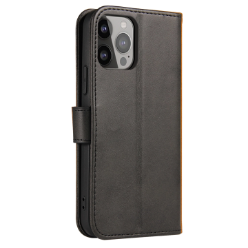 Hurtel Magnet Case elegant bookcase type case with kickstand for iPhone 13 black
