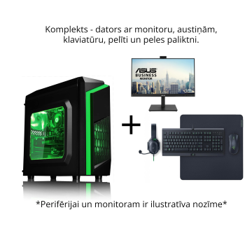 VIBOX FX-53 Gaming PC AMD FX-8350 8GB RAM 1TB HDD GTX 1050 Ti Windows 10 Home + Keyboard & Mouse & Mousepad & Headset + Monitor