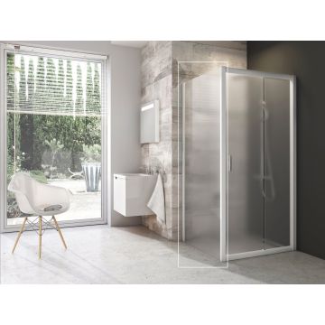 Ravak Fiksēta Dušas Siena BLPS-100 Balts+Grape Stikls (9BHA0100ZG)