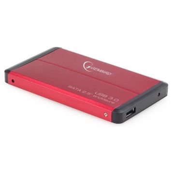Gembird HDD/SSD Enclosure for 2.5'' SATA - USB 3.0, Aluminium, Red (EE2-U3S-2-R)