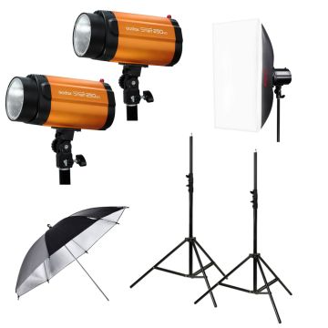 Godox Mini Pioneer 250W Softbox Umbrella Duo Kit