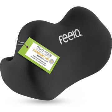 feela. Ergonomic Back Cushion for Office Chair, Lumbar Cushion as Chair Cushion for Home (Black) (202 101)