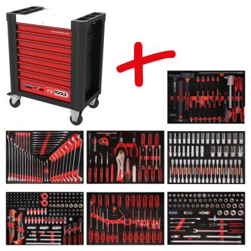 KSTools Performanceplus workshop tool trolley set KS Tools P10 with 403 tools for 7 drawer