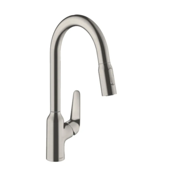 Hansgrohe Focus M42 M429-H220 Jaucējkrāns Virtuves Izlietnēm ar izvelkamu Dušu, Stainless Steel Optic (71800800)