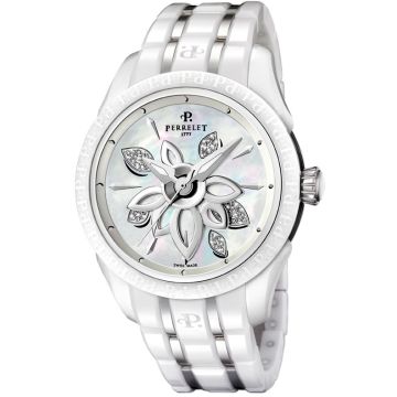 Perrelet Diamond Flower Ceramic Ladies Watch A2039.A